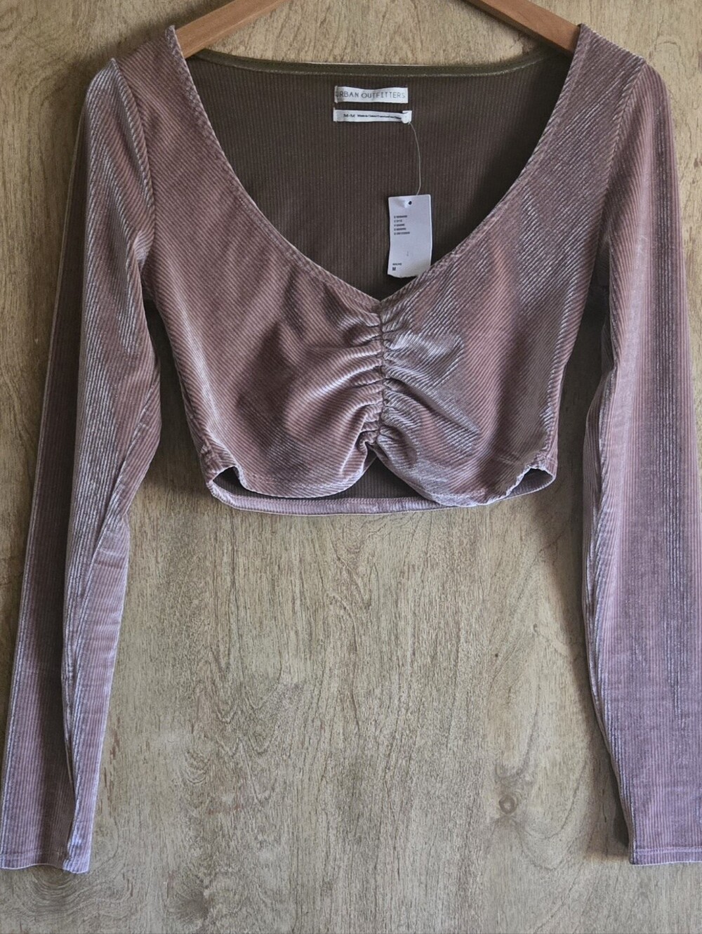 Urban Outfitters Velour Cropped Top